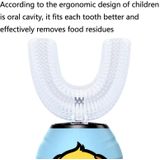 Slimme ultrasone tandenborstel automatische kinderen siliconen U-vormige elektrische tandenborstel (blauwe hond)