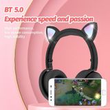 BK9 HIFI 7.1 Surrond Sound Cat Claw Lichtgevende Cat Ear Bluetooth Gaming Headset met Mic (Pink)
