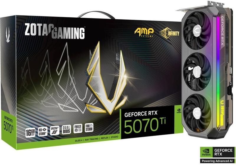 ZOTAC GeForce RTX 5070 Ti AMP Extreme Infinity - 16GB GDDR7 RAM - Grafikkarte