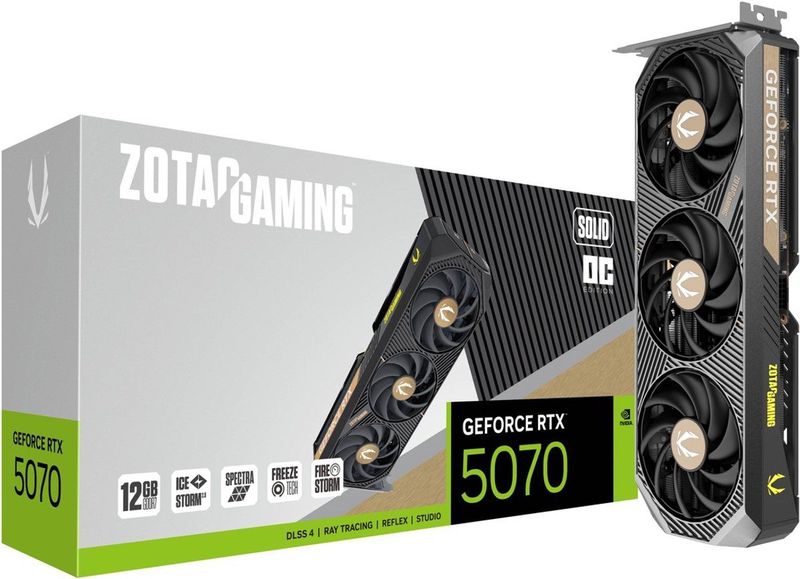Zotac Gaming - GeForce RTX 5070 SOLID OC - Videokaart - 12GB - GDDR7 - PCIe 5.0
