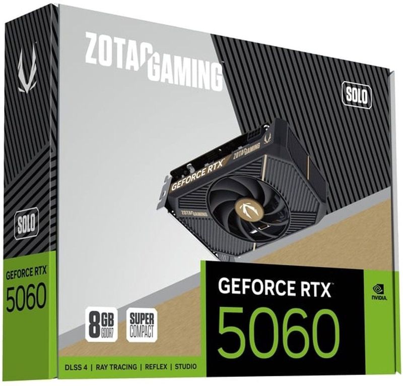 Zotac - GeForce RTX 5060 Solo - Videokaart - 8 GB - GDDR7 - Zwart