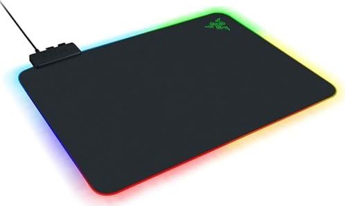 Razer Firefly V2 - Gaming-Mauspad mit mikrotexturierter Oberfläche und Chroma RGB-Beleuchtung (Kabelhalter, umlaufende Kantenbeleuchtung, rutschfest) Schwarz