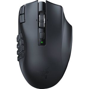 Razer Naga V2 HyperSpeed Gaming-muis, draadloos, ergonomisch, met 19 programmeerbare toetsen, draadloos, HyperSpeed 2,4 GHz, Bluetooth, tot 250 uur, optische sensor Focus Pro 30 K) zwart