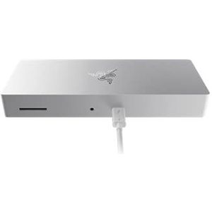 Razer Thunderbolt 4 Dock (Mercury) - Premium Hub met RGB-verlichting voor Windows en Mac (10 poorten in één, uitgang naar twee 4K-schermen of één 8K-scherm) Wit