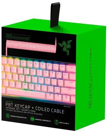 Razer PBT sleutelkap + spiraalkabel upgradeset, Keycaps, Roze