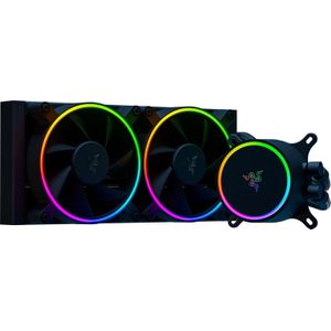 Razer Hanbo Chroma (360 mm) – all-in-one ARGB vloeistofkoeler (ultiem AIO-design, stille en krachtige ARGB-ventilatoren, stille vloeistofkoeling, PWM-ondersteuning) chroom, 240 mm