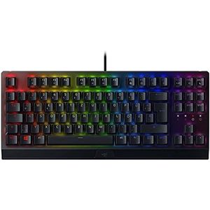 Razer BlackWidow V3 Tenkeyless (Groene schakelaar) - Mechanisch gaming toetsenbord zonder numeriek toetsenblok (Klikken mechanische schakelaars, compact, volledig programmeerbare toetsen) QWERTY DE lay-out | Zwart