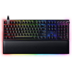 Razer Huntsman V2 (analoge schakelaar) – optisch gamingtoetsenbord met bijna nul ingangsspanning (optisch-mechanische analoog, Doubleshot PBT-toetsen, afneembare USB-C-modus) zwart