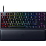 Razer Huntsman V2 Tenkeyless (Red Switch) – optisch gaming-toetsenbord zonder cijferblok (polssteun, HyperPolling, PBT-toetsen met dubbele vleugel) toetsenbord AZERTY, zwart