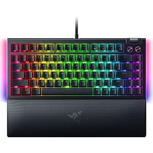 Razer BlackWidow V4 75% mechanisch gamingtoetsenbord met RGB-verlichting (speciale macrotoetsen, double-shot ABS-toetsen, schakelklikgeluid, scrollwiel en multimedia-toets)
