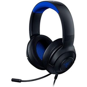 Razer Kraken X voor consoles - Bedrade console gaming headset (Flexibele cardiod microfoon, 40 mm driver, 3,5 mm connector, Ovale oorkussens, Verstelbare hoofdband) Zwart-Blauw