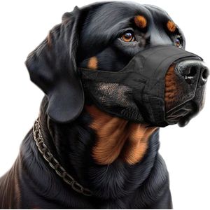 hondenmuilkorf voor kleine, middelgrote en grote honden, duurzame en verstelbare muilkorf om bijten, kauwen en blaffen te voorkomen (L,Blauw
