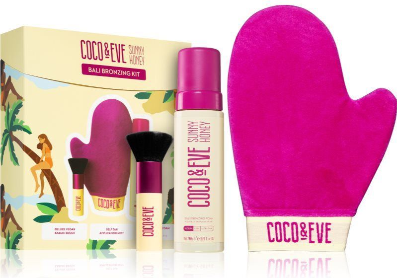 Bali Bronzing Kit - 200ml Bronzing Foam - Deluxe Vegan Kabuki Brush - Soft Velvet Mitt