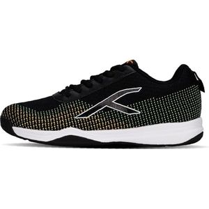 HUNDRED Blade Lite Non Marking Badminton Shoes (Black/Orange/White, 10 UK/ 11 US/ 44 EU) | Unisex | Material: Knitted upper & Rubber sole| Perfect for Squash, Table Tennis, Volleyball, Basketball