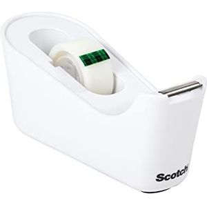 Scotch Tapedispenser C18, wit + Scotch Magic onzichtbare tape, 19 mm x 33 m, 1 rol/pak