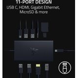 Input Adapter - 11 Poorten - USB-C, HDMI, Gigabit Ethernet, microSD - Aluminium