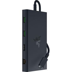 Razer USB-C Dock, Wired, USB 3.2 Gen 1 (3.1 Gen 1) Type-C, 85 W, 10,100,1000 Mbit/s, Black, MicroSD (TransFlash), SD