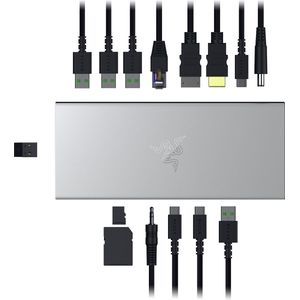Razer - USB 4 Dock - Docking Station - Mercury Wit - 14 Poorten