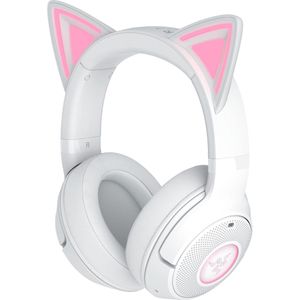 Razer Kraken Kitty V2 BT - Draadloze Bluetooth RGB Headset met Kitty-oortjes voor gamen en streamen (325g, TriForce 40mm Drivers, Bluetooth 5.2, ruisonderdrukkende microfoons) Wit