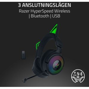 Razer - Kraken Kitty V3 Pro - Draadloze Gamingheadset - Zwart - RGB Kitty