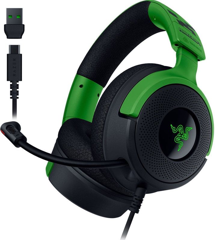 Razer - Minecraft Kraken V4 X Headset - Zwart - Kunststof