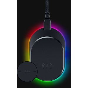 Razer Mouse Dock Pro & Charging Puck - magnetisch draadloos laadstation en compatibele muismodule (Hyperspeed 4K Hz, Chroma 8 RGB e) verlichting - zwart