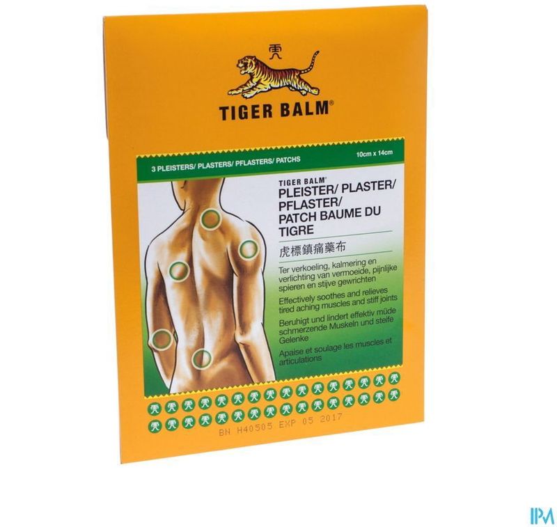 TIGER BALM - Cold Patch - 3 Stuks - 10 x 14 cm - Levomenthol