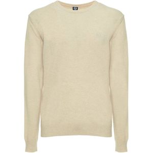Sergio Tacchini - Wollen Trui - Beige - Met Geribbelde Boorden en Zichtbaar Logo