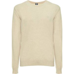 Sergio Tacchini - Merino Wollen Ronde Hals Trui - Beige - Heren