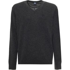 Sergio Tacchini - Gebreide Trui - Grijs - V-hals - Lange Mouwen