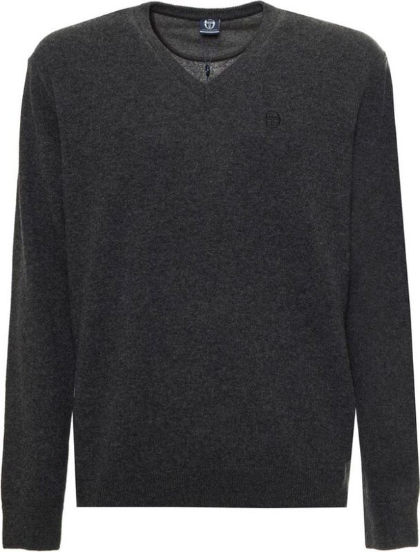 Sergio Tacchini - Gebreide Trui - Grijs - V-hals - Lange Mouwen