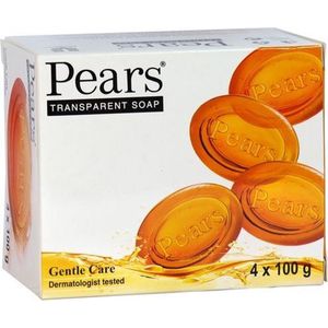 Pears Bar Soap Transparent (Amber), 4 stuks (4 x 100 g)