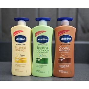 Vaseline - Intensive Care - Body Lotion - Cocoa Radiant - Soothing Hydration -Essential Healing- Body Lotion 3x600ml