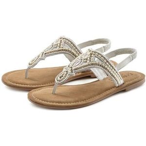 Lascana Sandaal - Wit - Elastiek Sluiting - Open Neus - Ethno Look