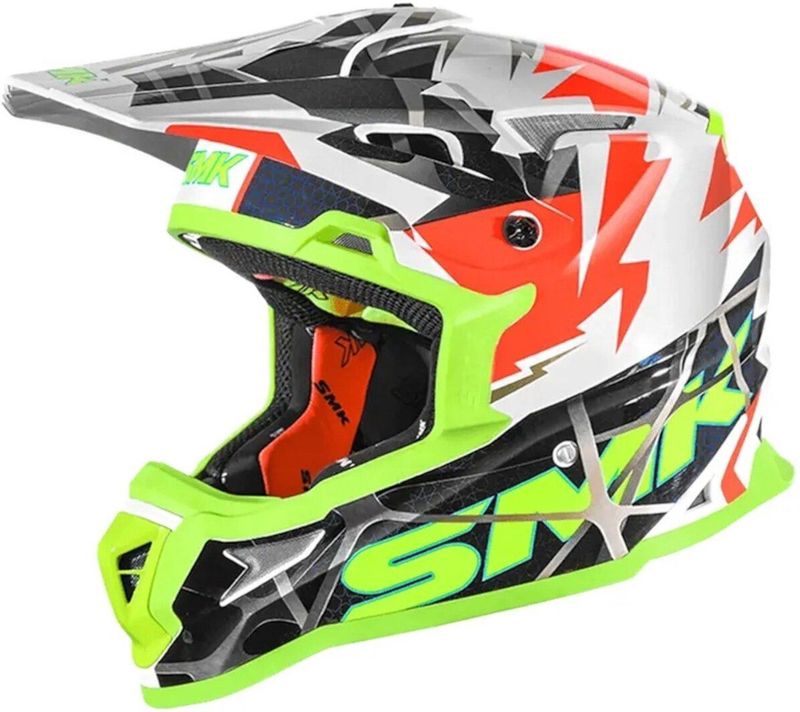 SMK - Allterra Fulmine - Crosshelm - Wit Geel - Helm