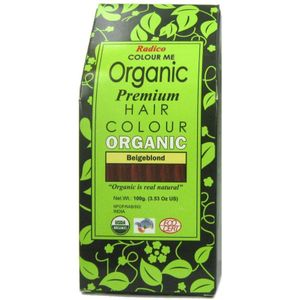 Radico COLOUR ME ORGANIC Beige Blonde 100% Natuurlijke BIO ORGANIC 9-Kruiden Henna Haarverf Zonder Ammoniak PPD PTD met ECOCERT, HALAL, VEGAN 100g