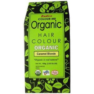 Radico COLOUR ME ORGANIC Caramel Blonde 100% Natuurlijke BIO Organic 9-Kruiden Haarverf Zonder Ammoniak, Ammonia, PPD, PTD, Peroxide etc. 100g