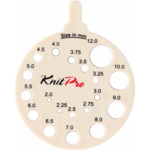 KnitPro - Breinaaldenmeter - Ecru - Meetlatje voor Dikte van Breinaalden