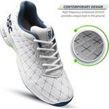 DSC - Biffer 22 - Cricket Schoenen - Wit en Blauw - Kunstleer - Rubber Zool