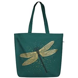 Eco Right Eco Right Canvas tas voor dames, shopper voor dames, groot, strandtas met ritssluiting, boodschappentas, handtas voor dames, Libel met glanseffect, westelijke film