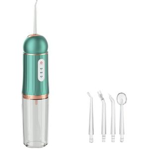 A9 Huishoudelijke elektrische draagbare tand Cleaner Oral Care Dental Floss Tooth CareE 4 Nozzle (groen goud)