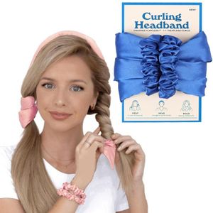 Physical Force Shaping Curly Hair Heatless Hair Curler Hair Band (Klein Blue)