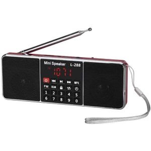 L-288FM Dual Speaker Radio MP3-speler Ondersteuning TF-kaart / U-schijf met LED-display