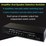 6 In 2 Out 300W Power Amplifier Switcher Loudspeaker Switch Distribute Device