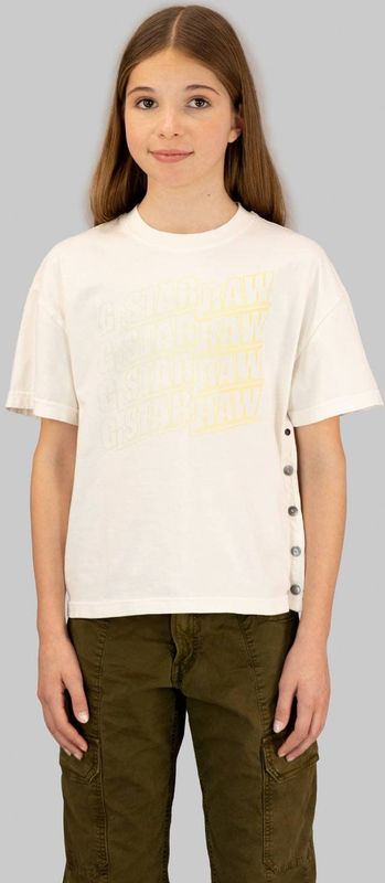 G-STAR - Side Button Relaxed - T-shirt - Ecru