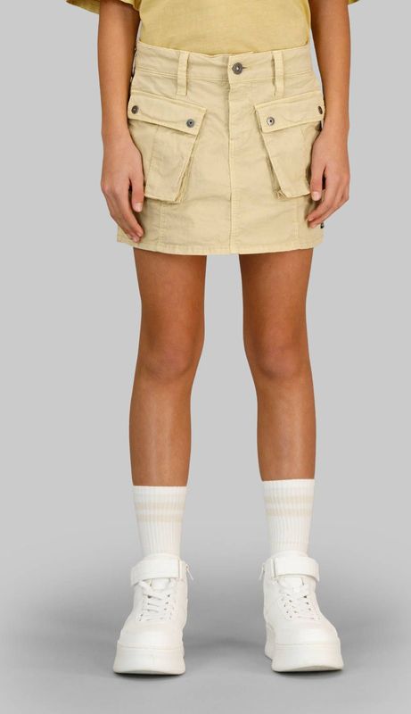 G-STAR - Spijkerrok - Beige - Stretchdenim - Rits- en Knoopsluiting