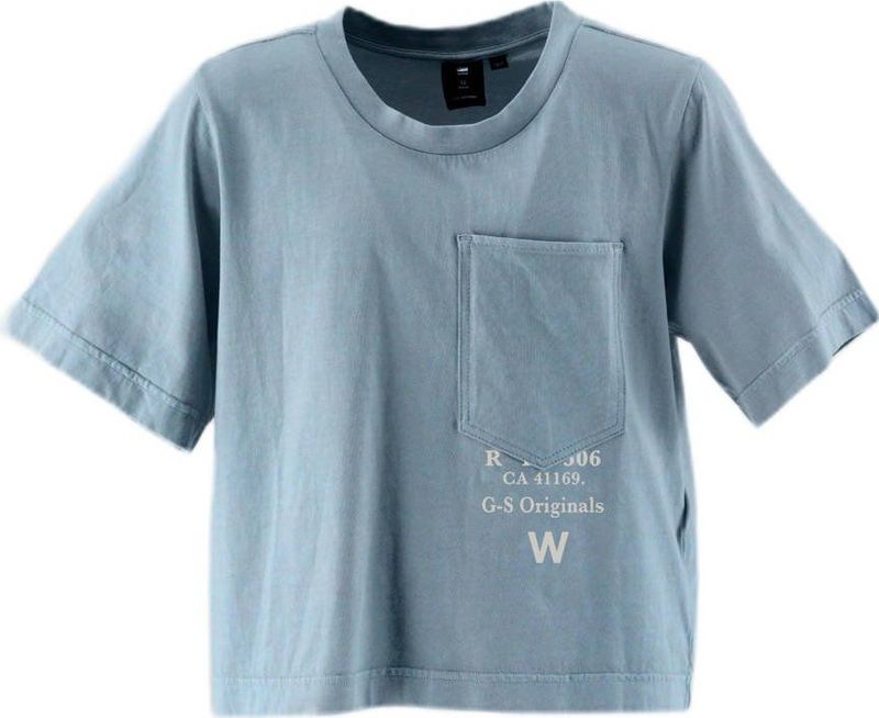 G-STAR - T-shirt - Lichtblauw - Katoen - Ronde Hals