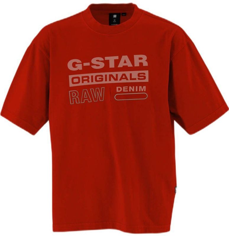 G-STAR - T-shirt - Rood - Katoen - Korte Mouwen