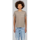 G-STAR - Shirt - Taupe - Normale Pasvorm - Kwartmouw