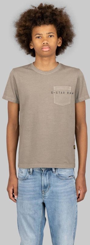 G-STAR - Shirt - Taupe - Normale Pasvorm - Kwartmouw
